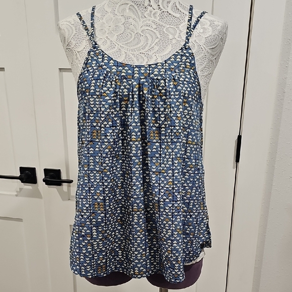 Roxy Blue and White Camisole with Spaghetti Straps - Picture 1 of 6